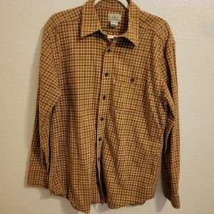 L.L. Bean Men's Brown Checkered Shirt
